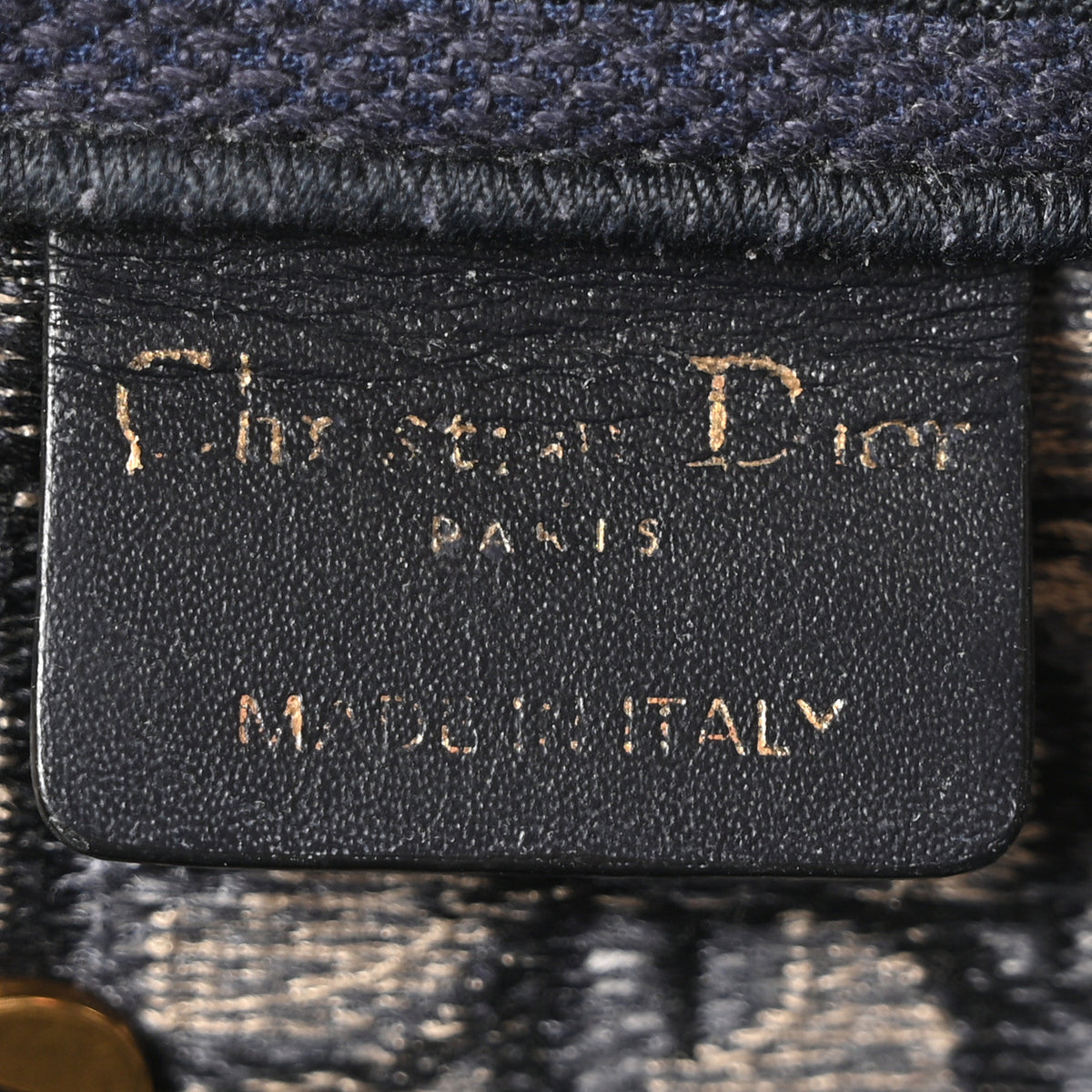 Christian Dior Oblique Embroidered Saddle Bag Blue 6 of 11