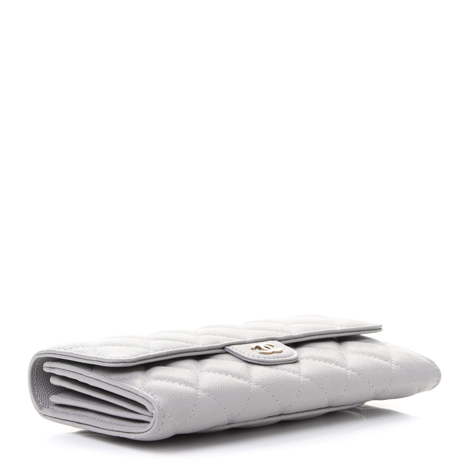 Chanel Caviar Quilted Large Flap Wallet Grey 4 of 9