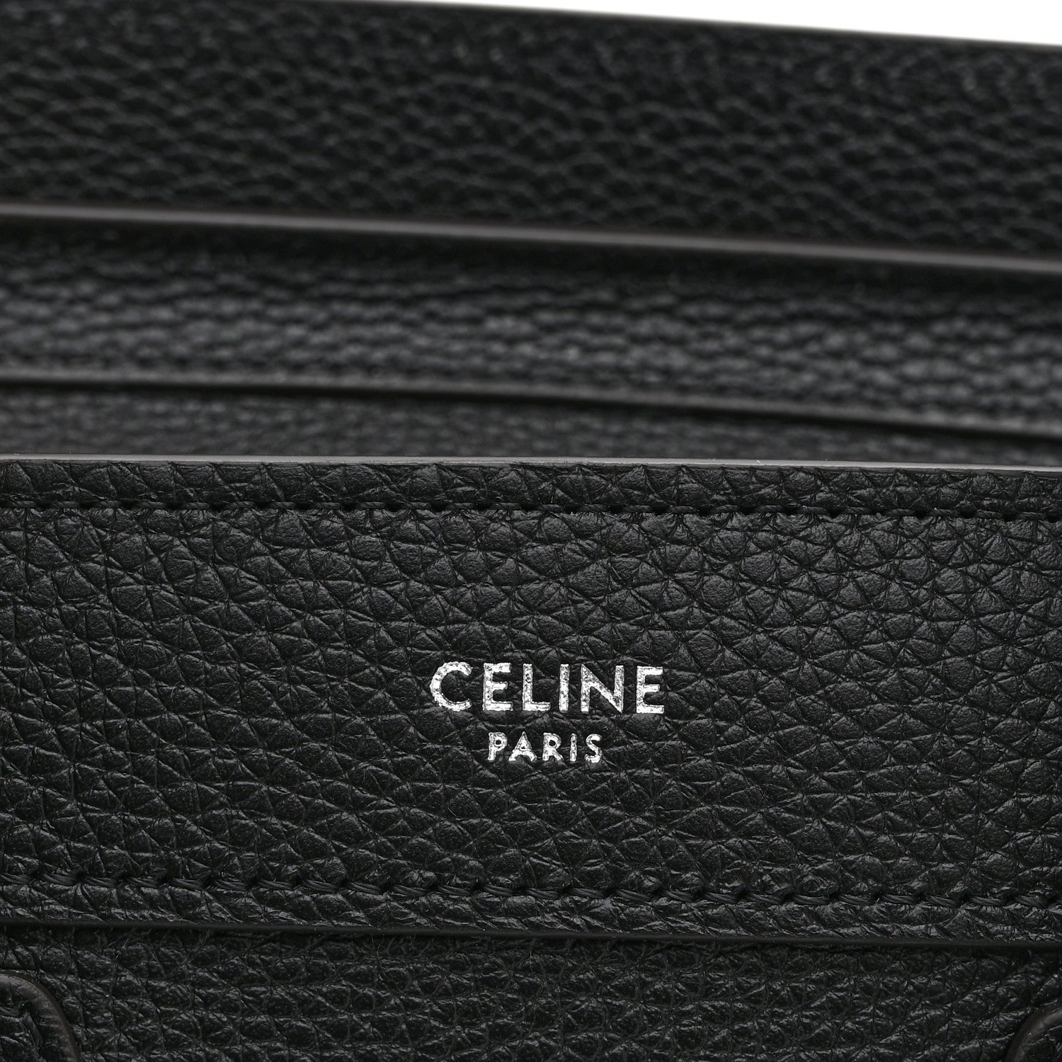 Celine Drummed Calfskin Nano Luggage Black 6 of 11