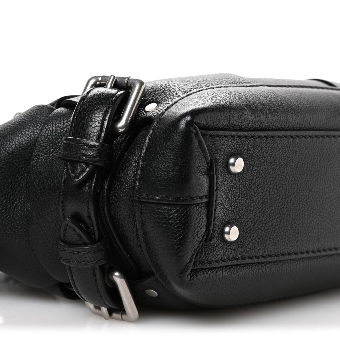 Grained Calfskin Arco Tool Tote Black