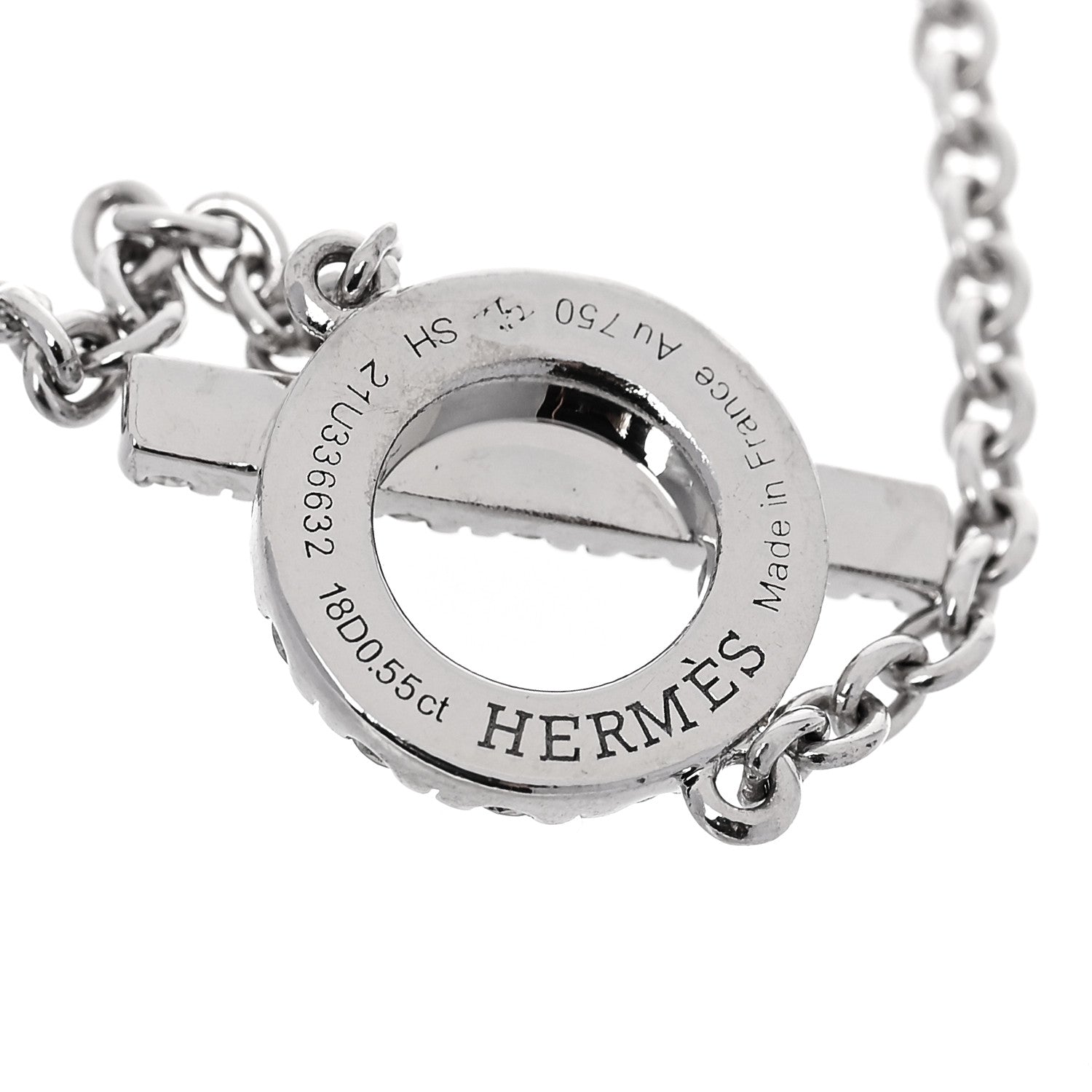 Hermes 18K White Gold Diamond Finesse Bracelet SH 3 of 3