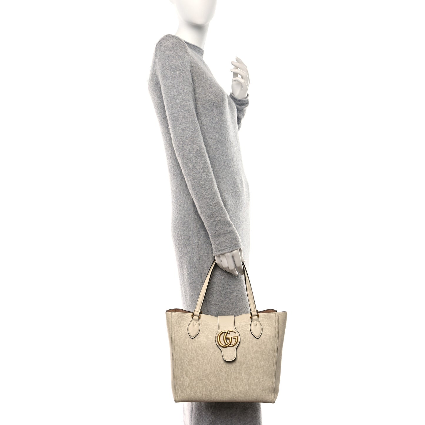 New Sakai Calfskin Lux Small Dahlia Tote Mystic White