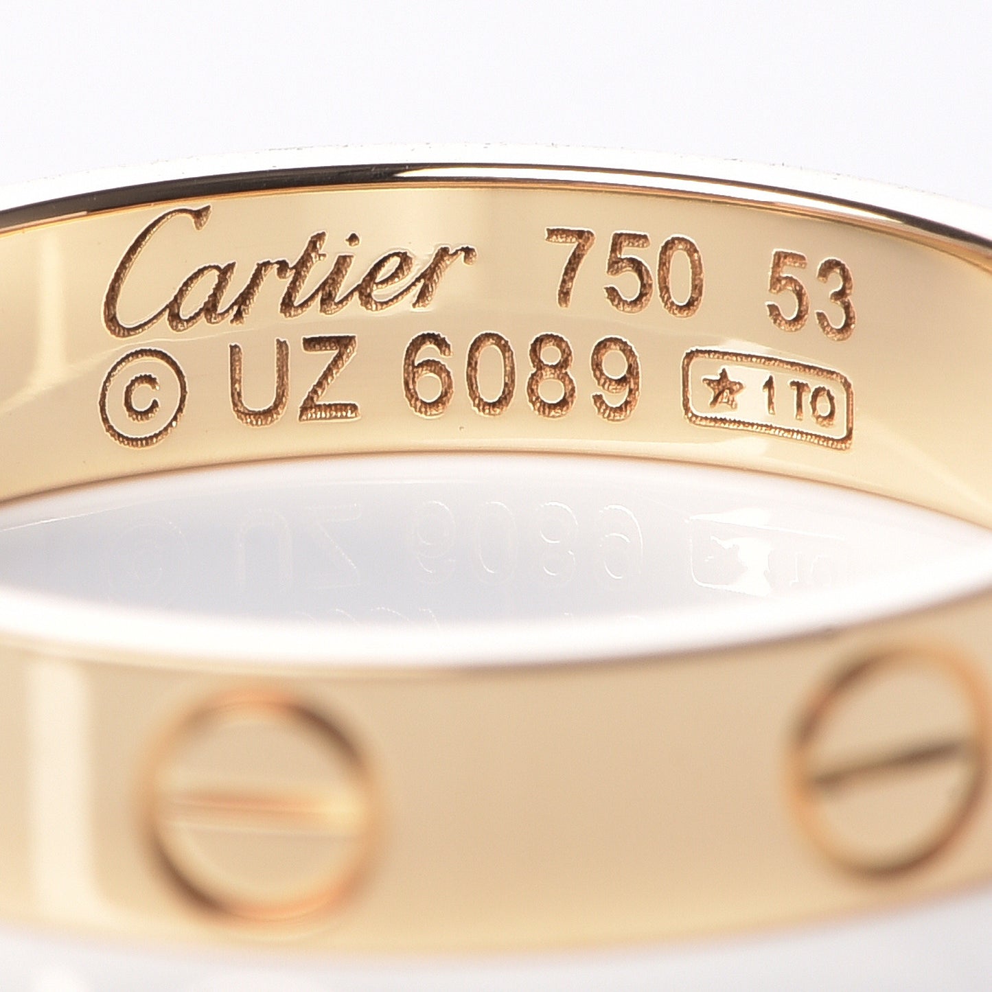 18K Yellow Gold 3.5mm LOVE Wedding Band Ring 53 6.25