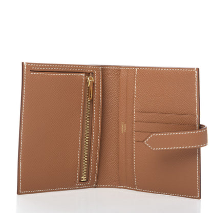 Hermes Epsom Bearn Compact Wallet Gold 3 of 8