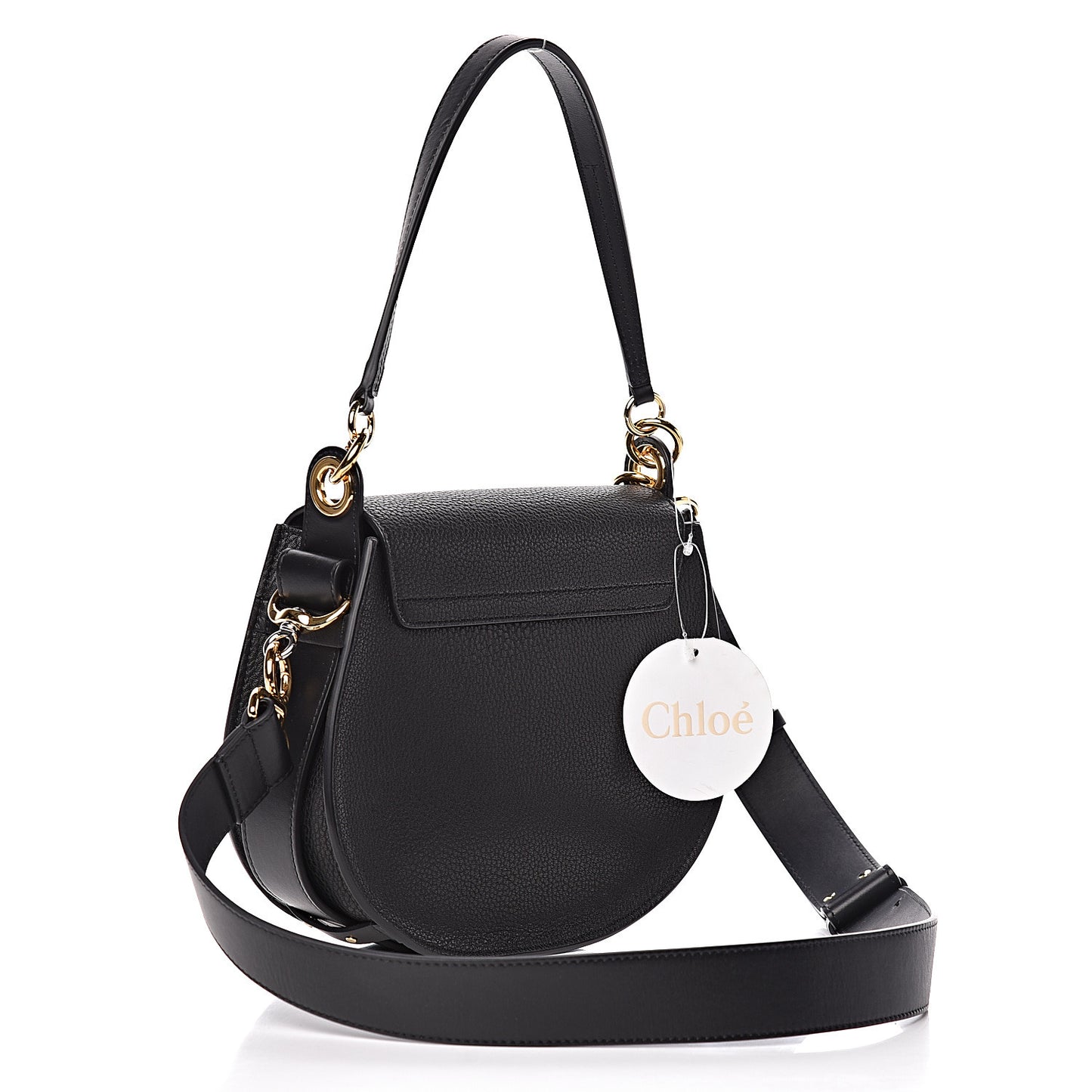 Grained Calfskin Large Tess Bag Black