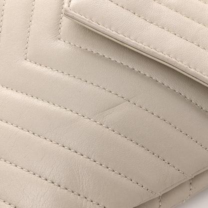 Saint Laurent Lambskin Quilted Double Flap Bag Blanc Vintage 12 of 14