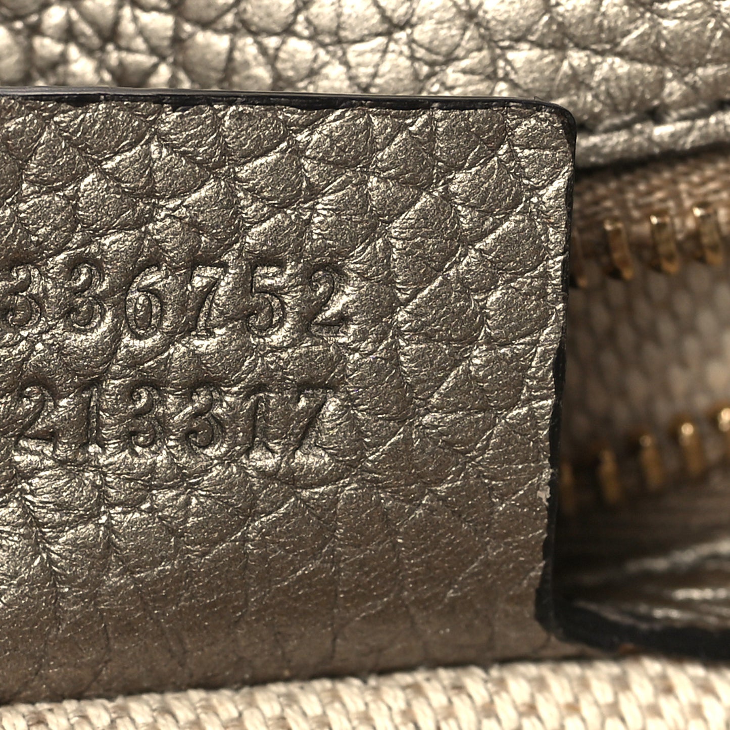 Metallic Pebbled Calfskin Medium Soho Flap Crossbody Golden Beige