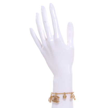 Chanel Crystal Charm Bracelet Gold 2 of 5