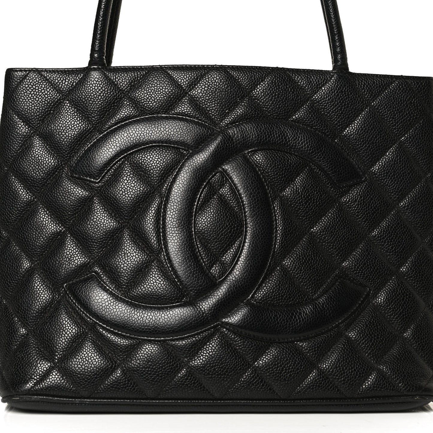 Caviar Quilted Medallion Tote Black