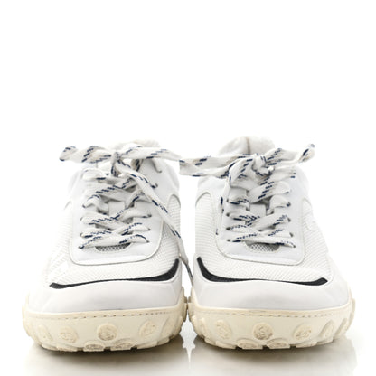 Chanel Calfskin Mesh Lycra Womens Logo Sneakers 39.5 White 2 of 16