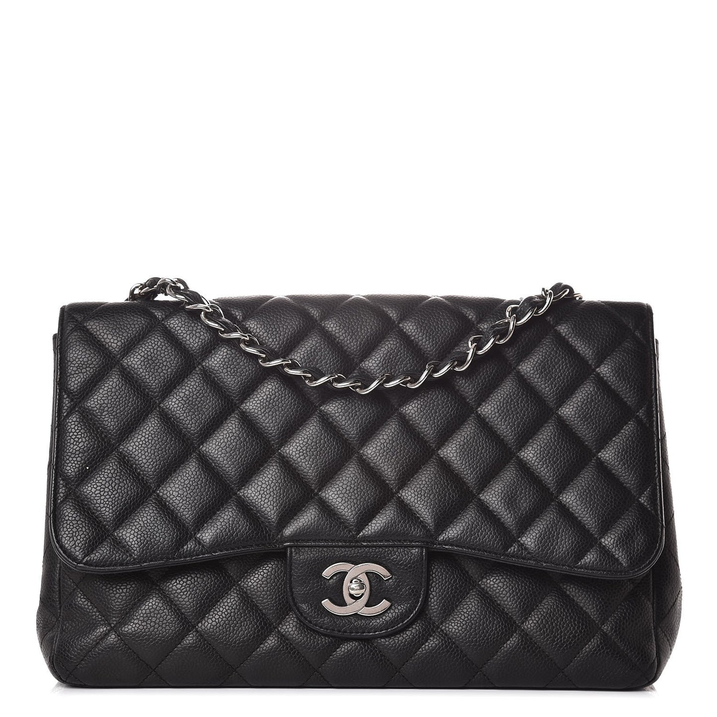 Caviar Quilted Jumbo Single Flap Black