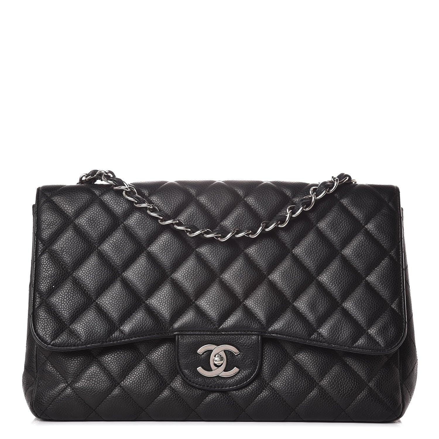 Chanel Caviar Quilted Jumbo Single Flap Black 1 of 14