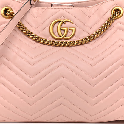Gucci Calfskin Matelasse Medium GG Marmont Shoulder Tote Bag Perfect Pink 8 of 14