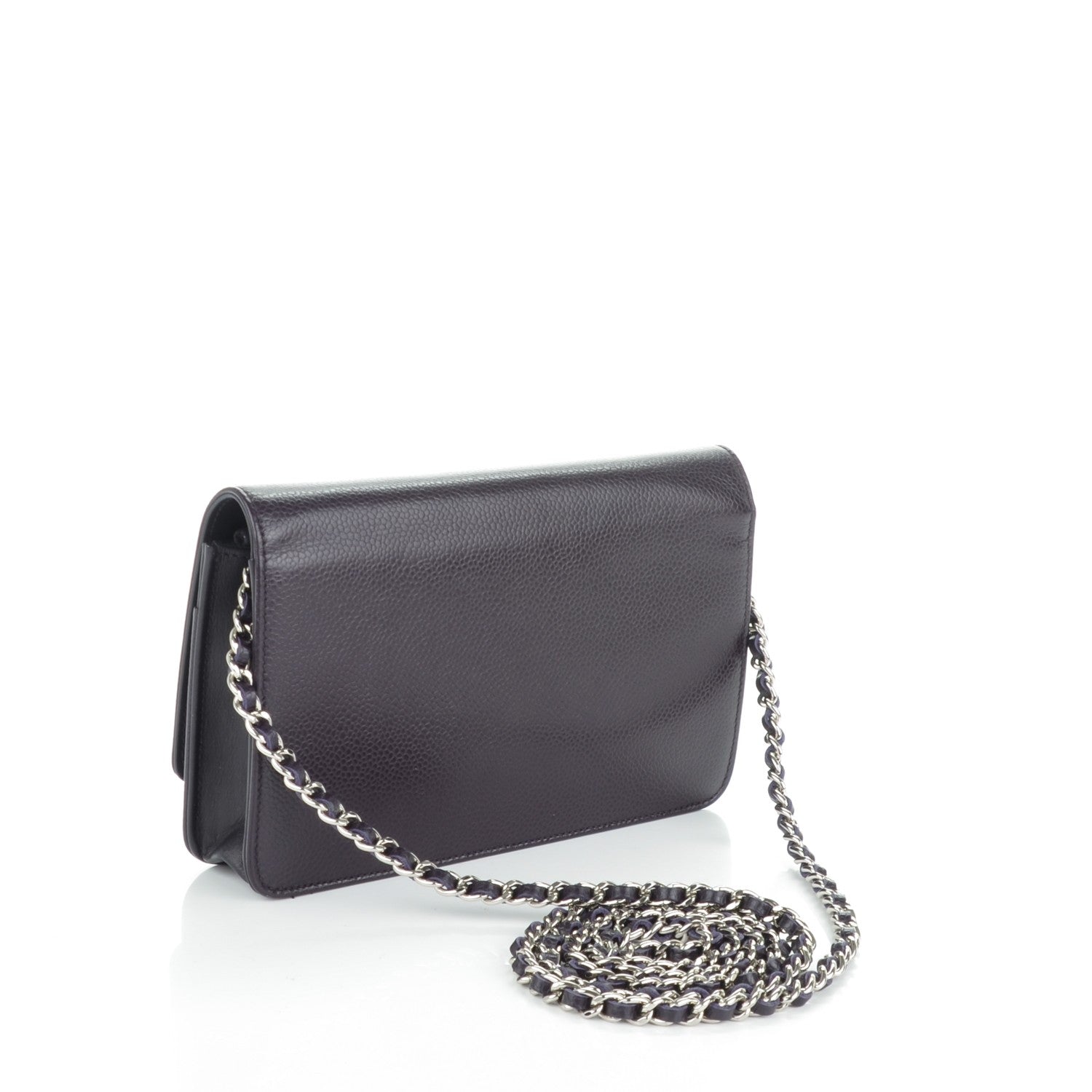 Chanel Caviar Timeless CC Wallet On Chain WOC Purple 3 of 8