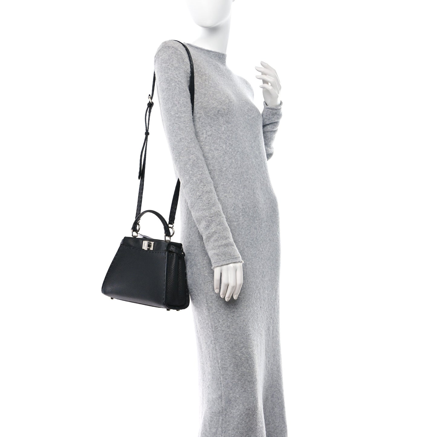 Cuoio Romano Selleria Bi-Color Mini Peekaboo Iconic Satchel Black Mou