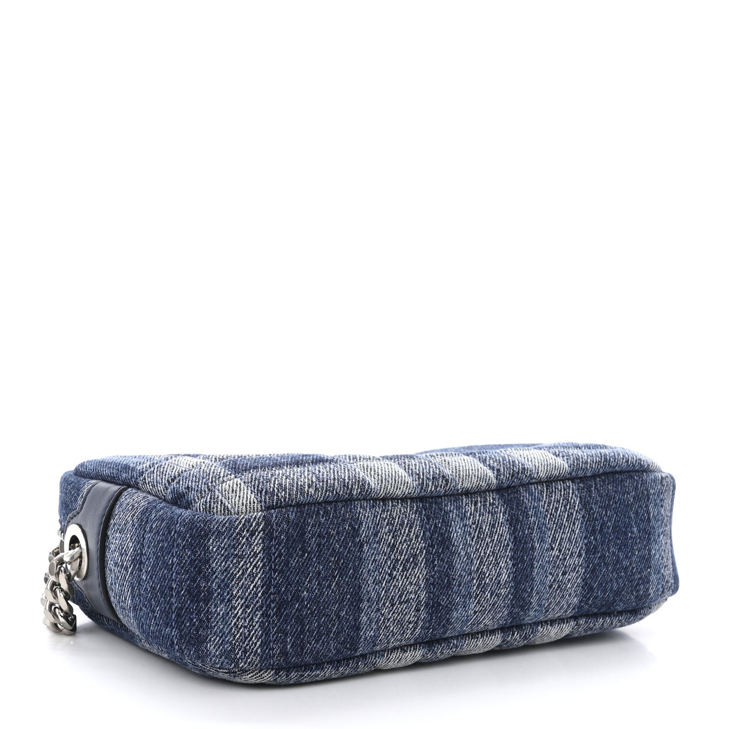 Calfskin Demin Check Small Lola Camera Bag Navy