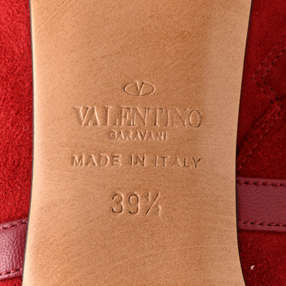 Valentino Garavani Suede Rockstud 85mm Ankle Booties 39.5 Rubino 7 of 12