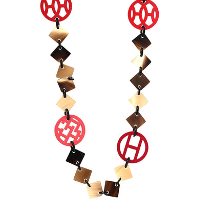 Hermes Buffalo Horn Lacquer Deva Necklace 1 of 3
