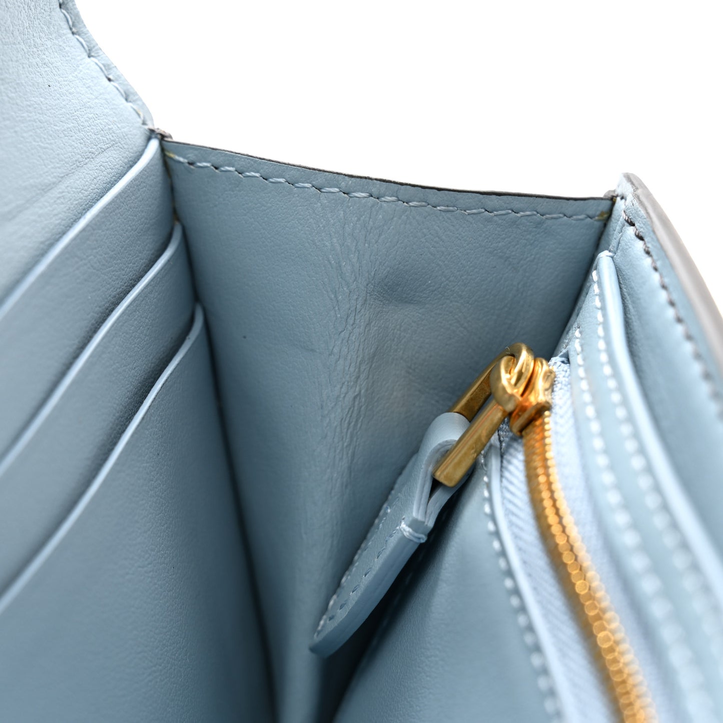 Grained Calfskin Somerset Marais Long Wallet Charcoal Grey