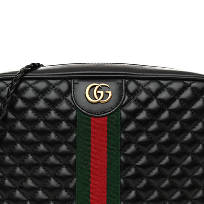 Gucci Calfskin Web Trapuntata Small GG Shoulder Bag Black 8 of 10