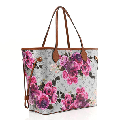 Louis Vuitton Metallic Monogram LV Garden Neverfull MM Silver 3 of 9