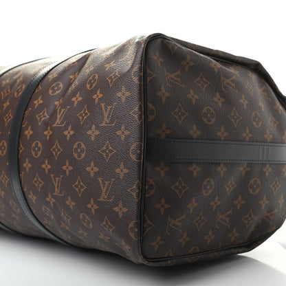 Louis Vuitton Monogram Macassar Keepall Bandouliere 55 9 of 13