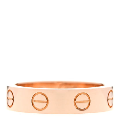 Cartier 18K Pink Gold Diamond 4mm LOVE Wedding Band Ring 46 3.75 3 of 4