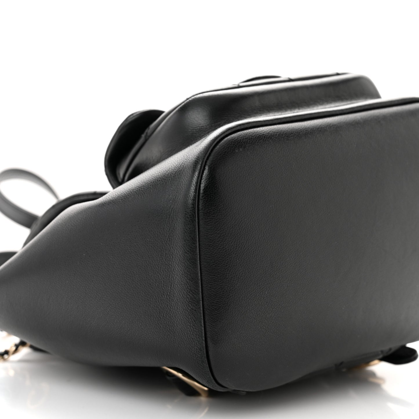 Lambskin Quilted Small Duma Drawstring Backpack Black