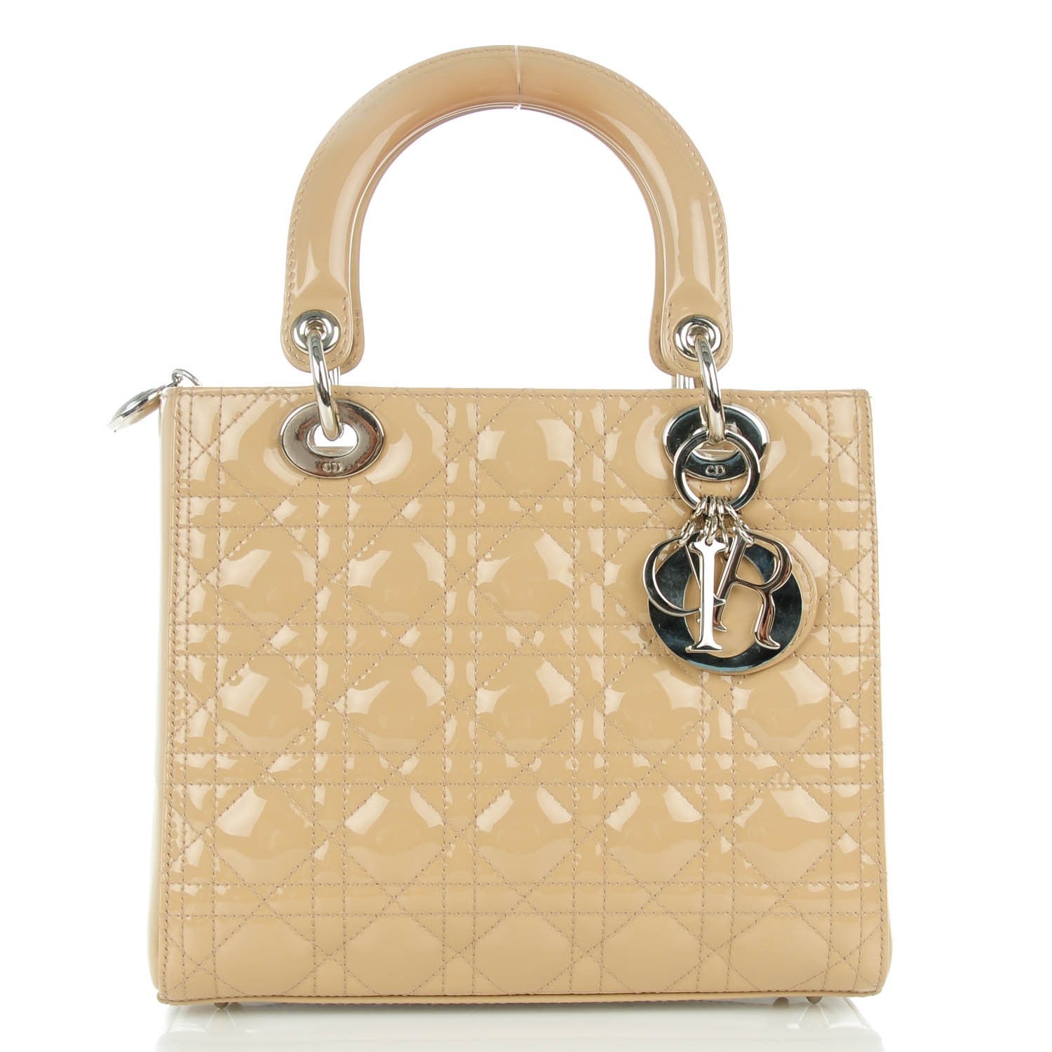 Christian Dior Patent Cannage Medium Lady Dior Beige 1 of 7