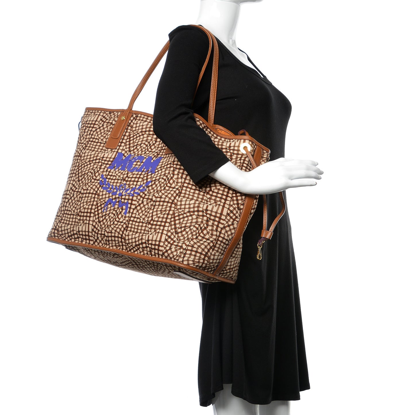 Visetos Large Liz Reversible Shopper Tote Cognac