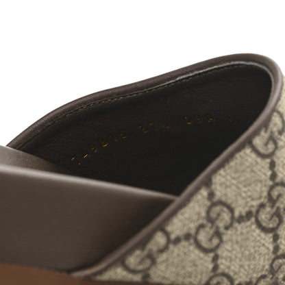 Gucci GG Supreme Monogram Miro Soft Calfskin Womens Horsebit Slippers 37.5 Beige Ebony New Acero 9 of 9