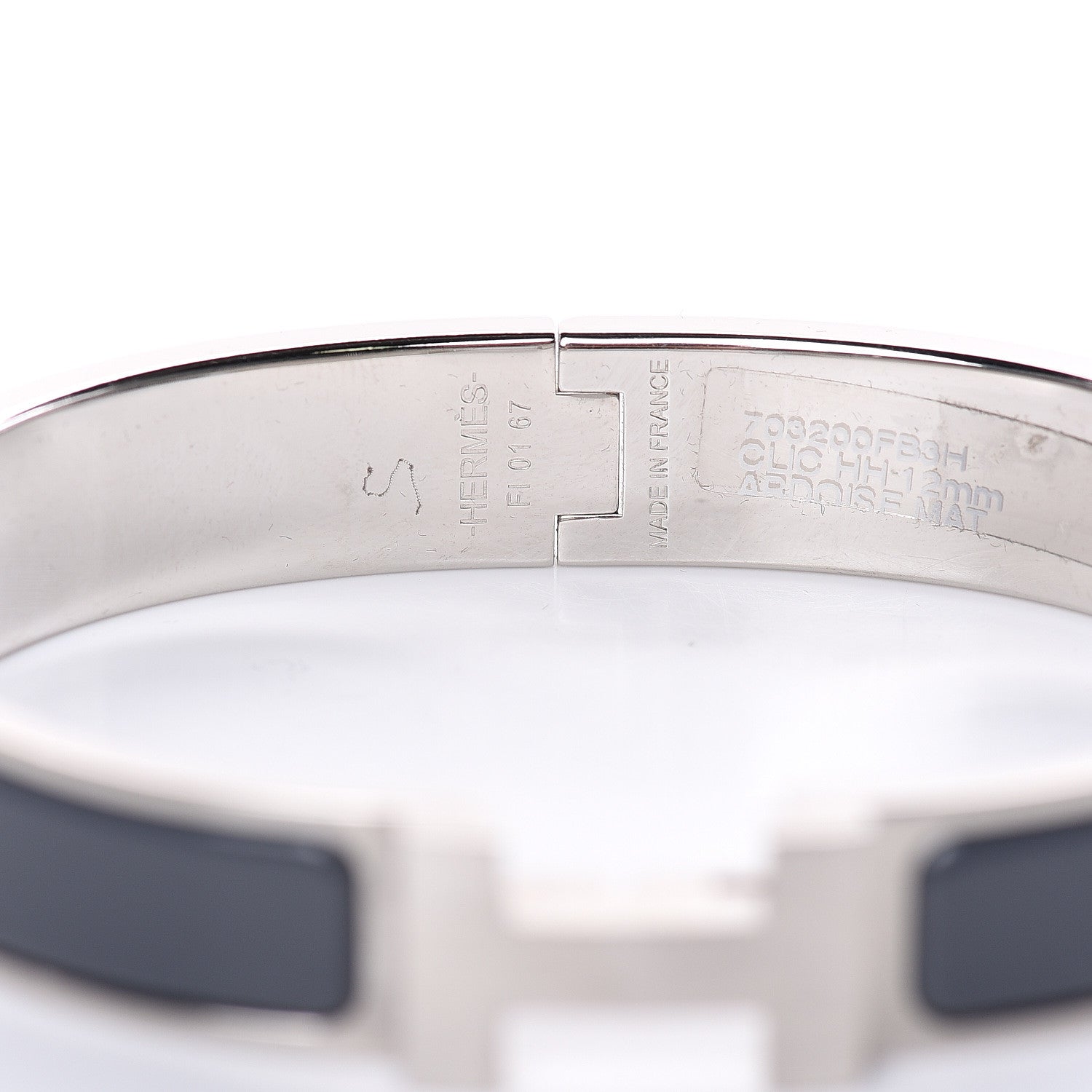 Hermes Matte Enamel Narrow Clic Clac HH Bracelet GM Ardoise 5 of 5