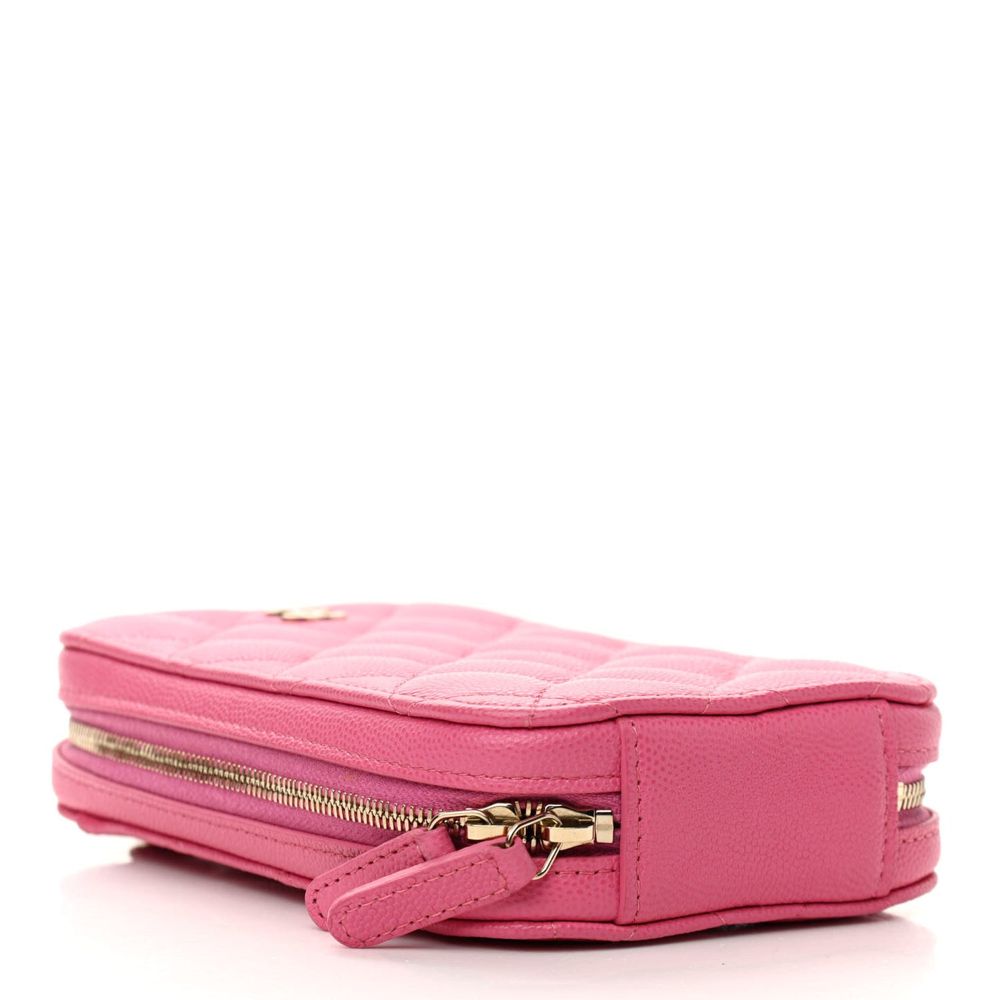 Caviar Quilted Phone Holder Wallet On Chain WOC Pink