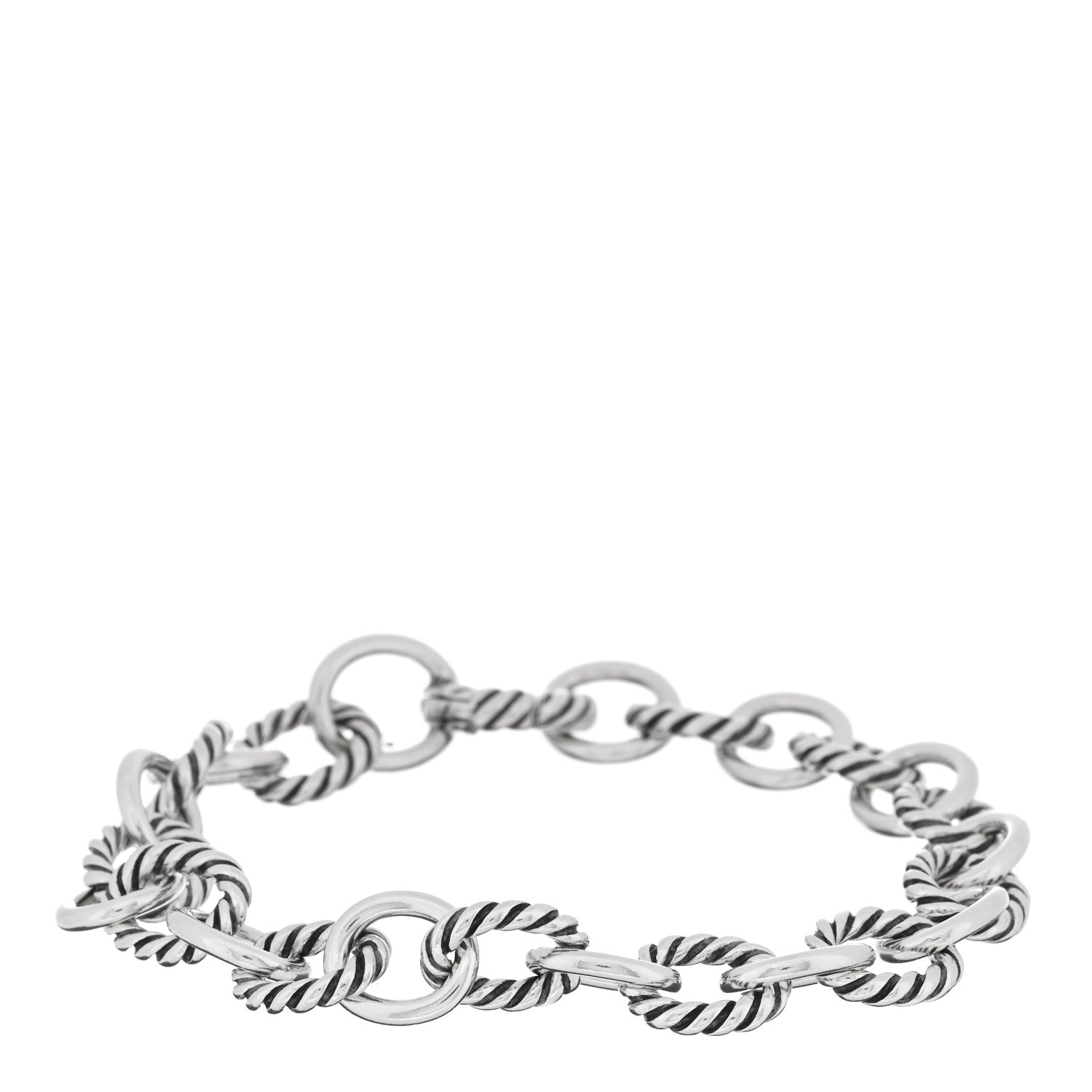 David Yurman Sterling Silver 10mm Medium Oval Link Bracelet 1 of 3