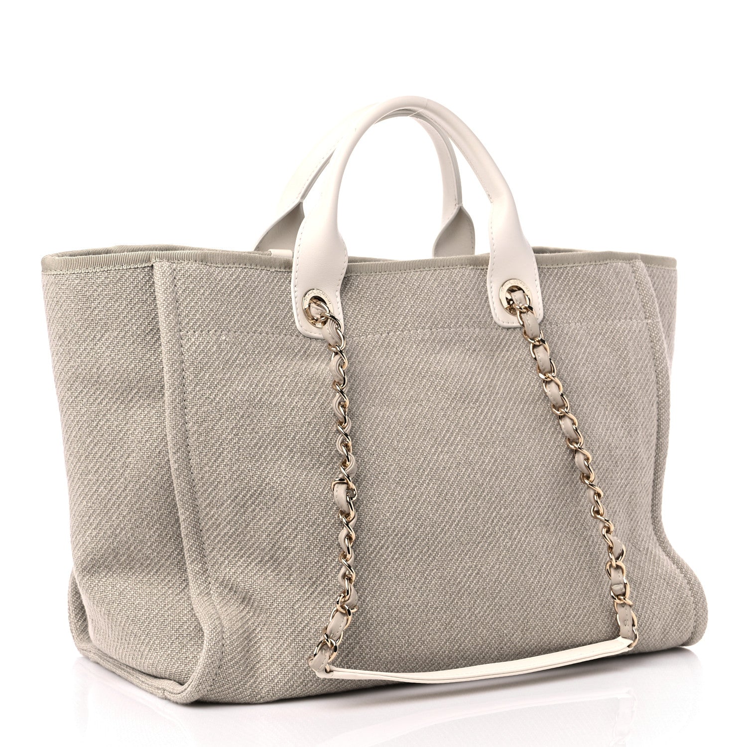 Chanel Mixed Fibers Calfskin Medium Deauville Tote Beige 4 of 10