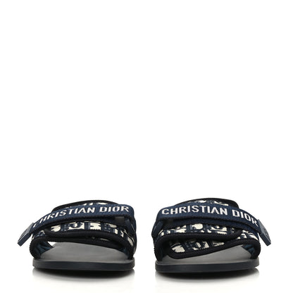 Christian Dior Nylon Oblique Dio(r)evolution Slide Sandals 40 Deep Blue 2 of 8