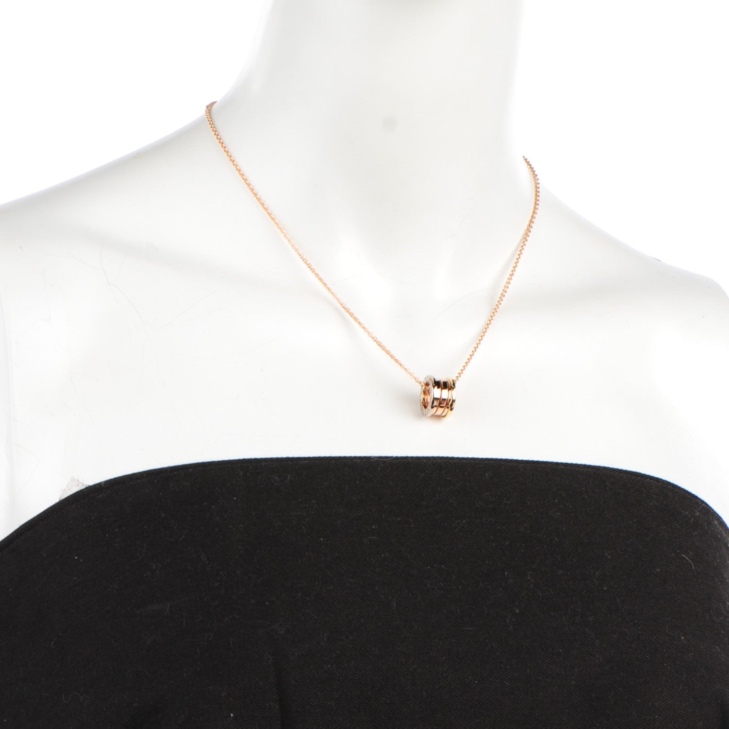 Bulgari 18K Rose White Yellow Gold B.Zero1 Pendant Necklace 3 of 7