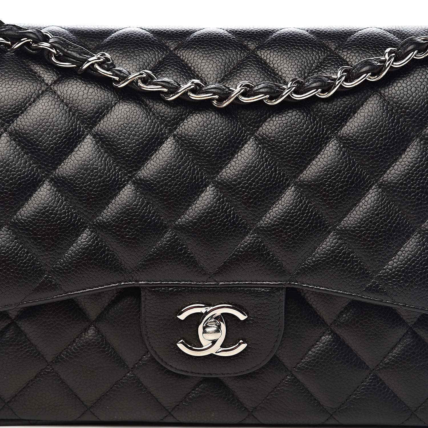 Chanel Caviar Quilted Jumbo Double Flap Black 14 of 15