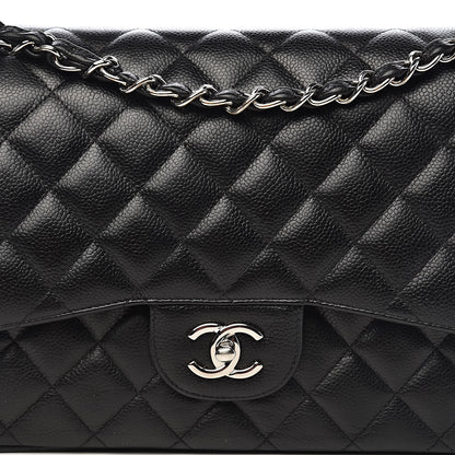 Chanel Caviar Quilted Jumbo Double Flap Black 14 of 15
