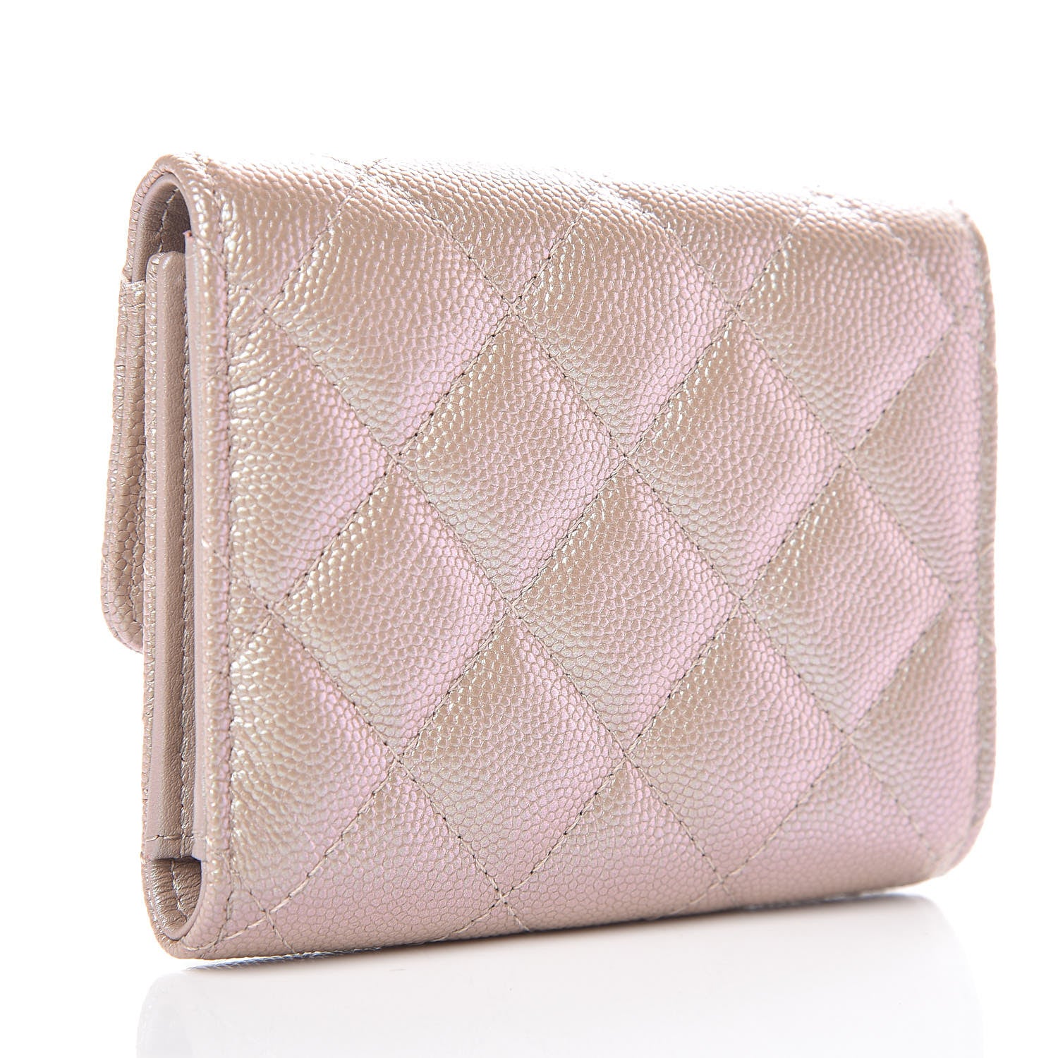 Chanel Iridescent Caviar Quilted Small Flap Wallet Beige 3 of 9