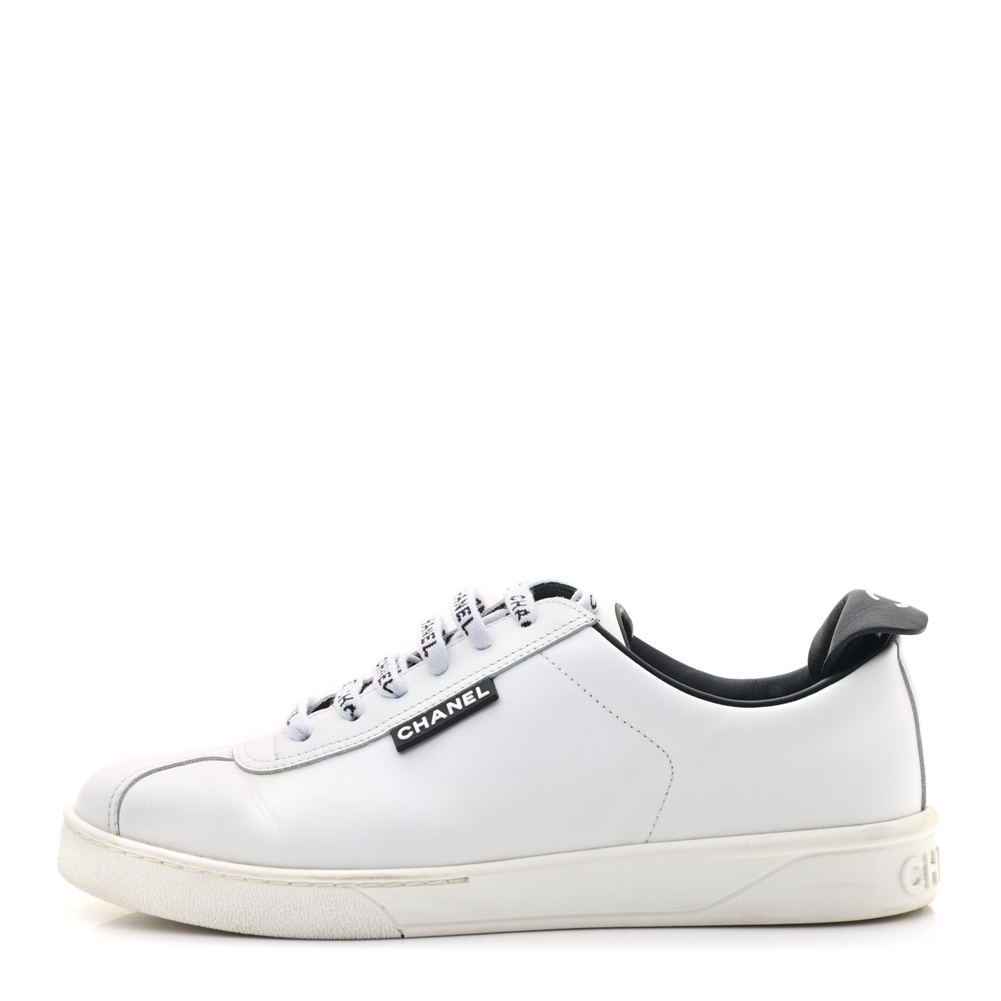 Calfskin CC Womens Sneakers 37.5 White