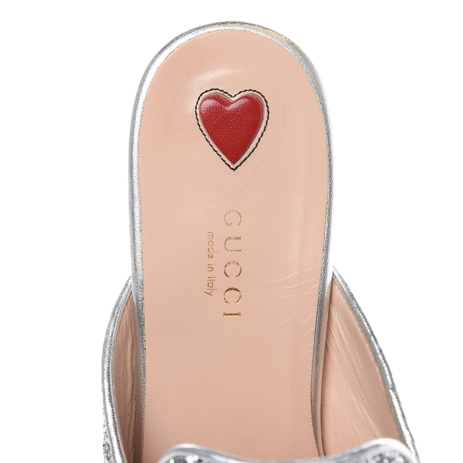 Gucci Glitter Womens Princetown Slippers 39.5 Silver 6 of 15
