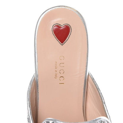 Gucci Glitter Womens Princetown Slippers 39.5 Silver 6 of 15