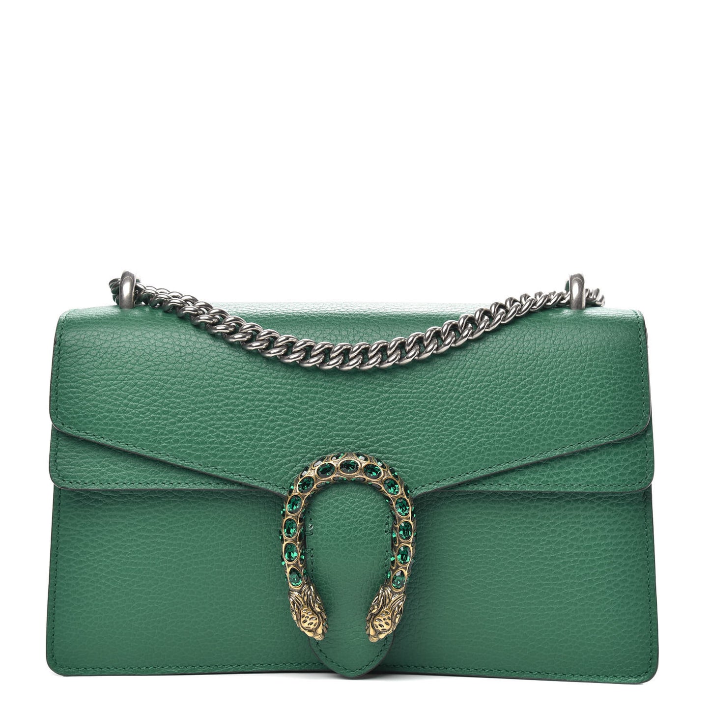 Pebbled Calfskin Small Dionysus Shoulder Bag Emerald
