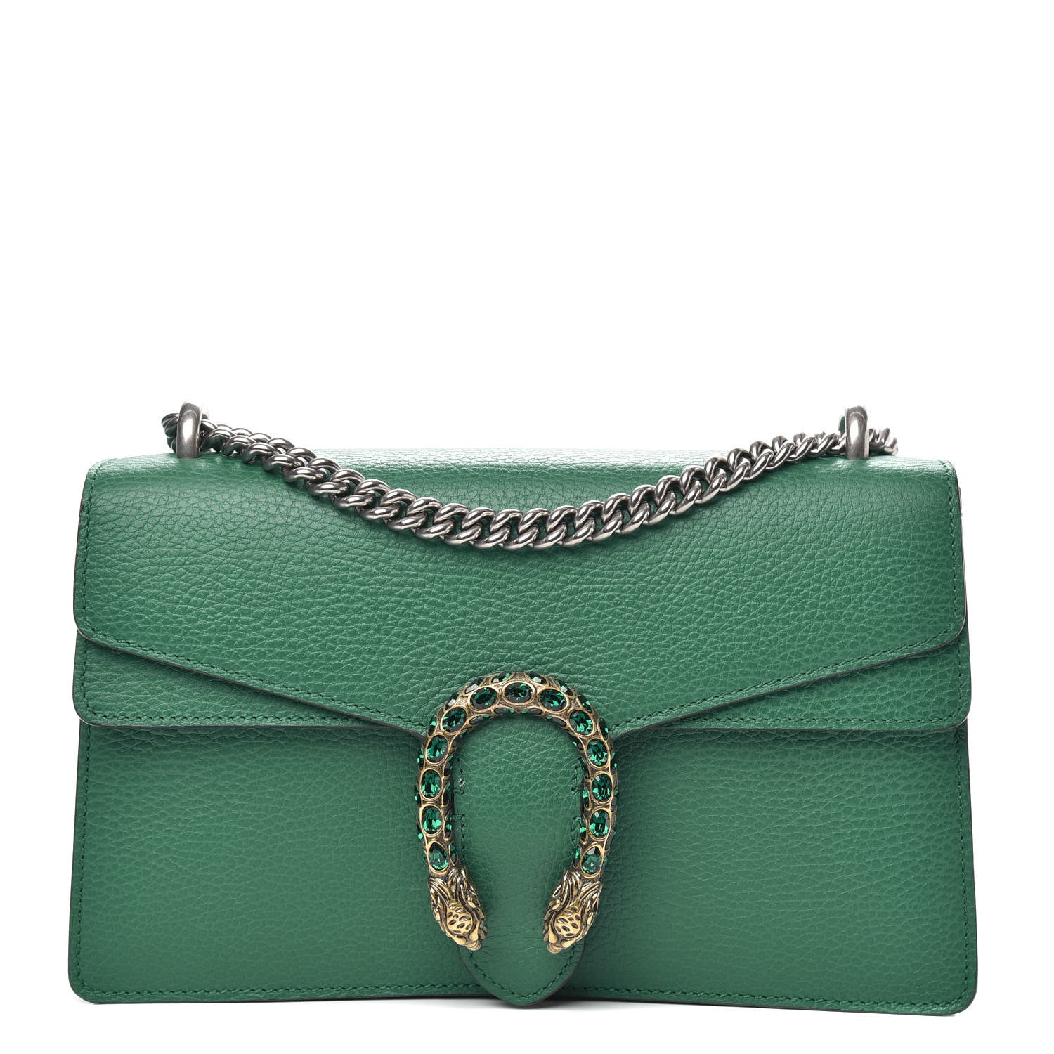 Gucci Pebbled Calfskin Small Dionysus Shoulder Bag Emerald 1 of 10
