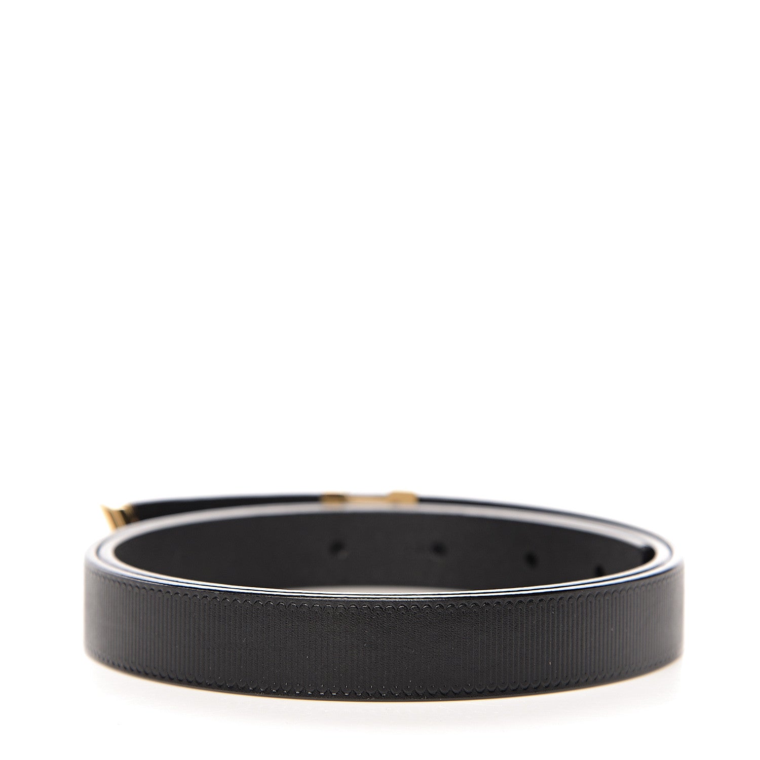 Louis Vuitton Calfskin Embossed 20MM LV Initiales Belt 85 34 Black 2 of 6
