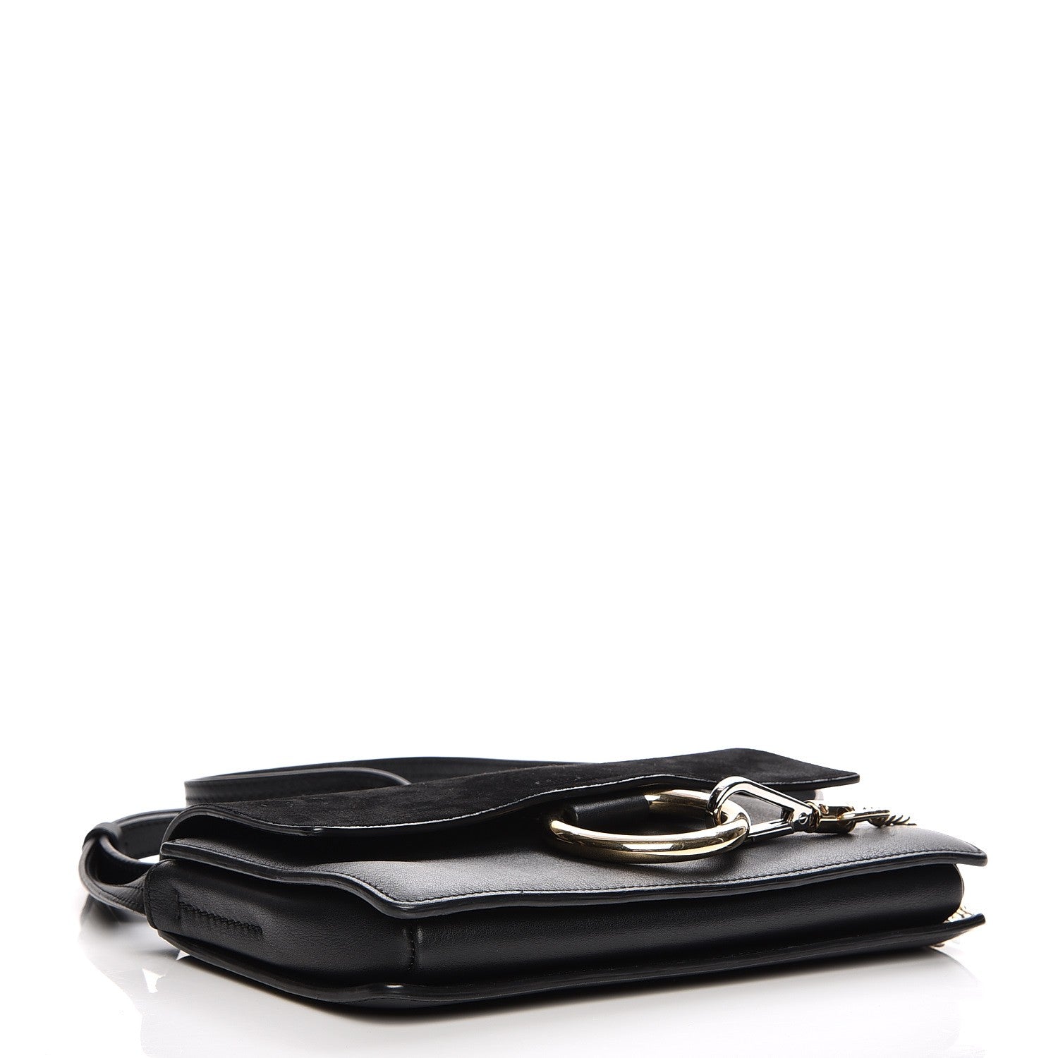 Chloe Suede Calfskin Small Faye Shoulder Bag Black 4 of 8