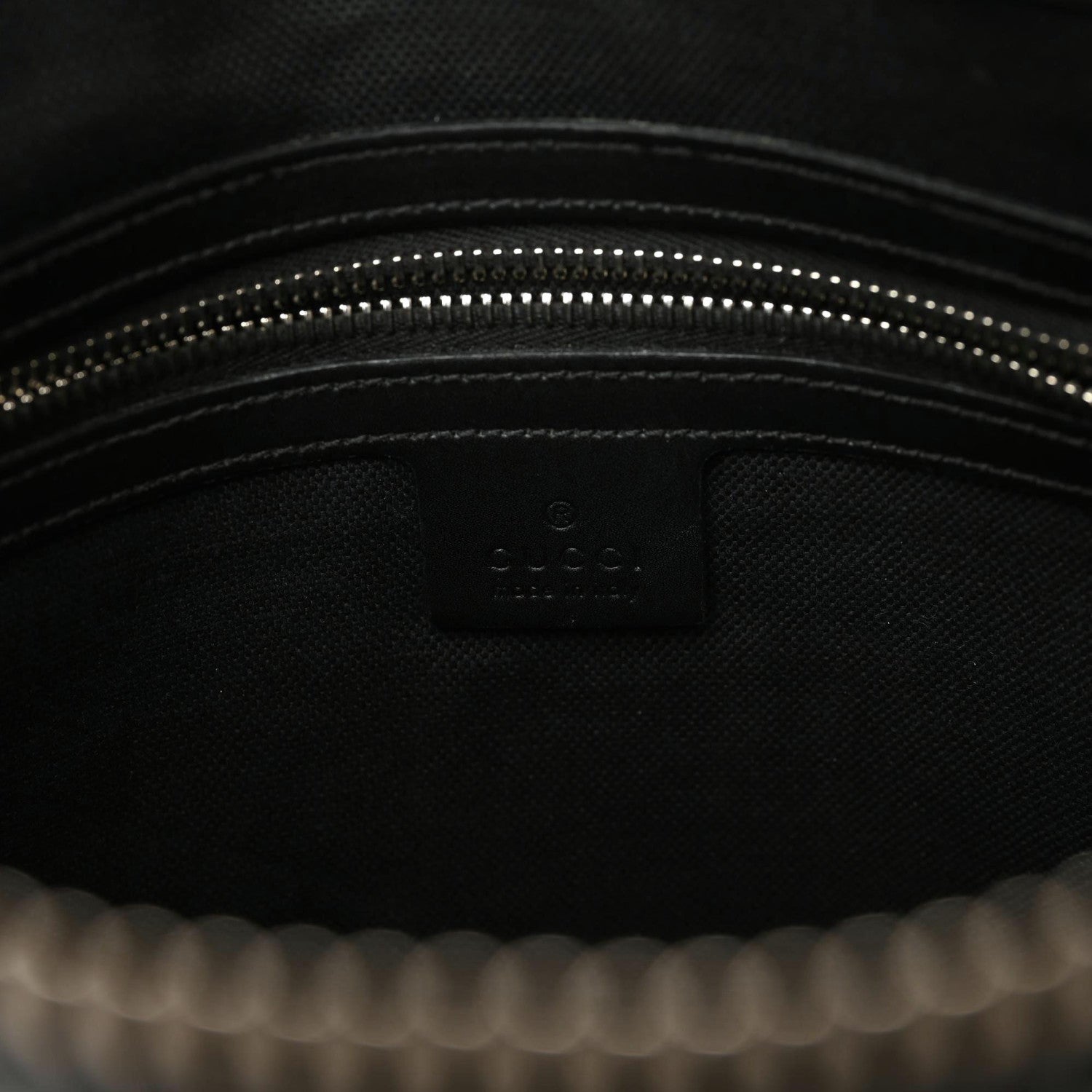 Gucci GG Supreme Monogram Appia Calfskin Web Flat Messenger Bag Black Grey 9 of 11