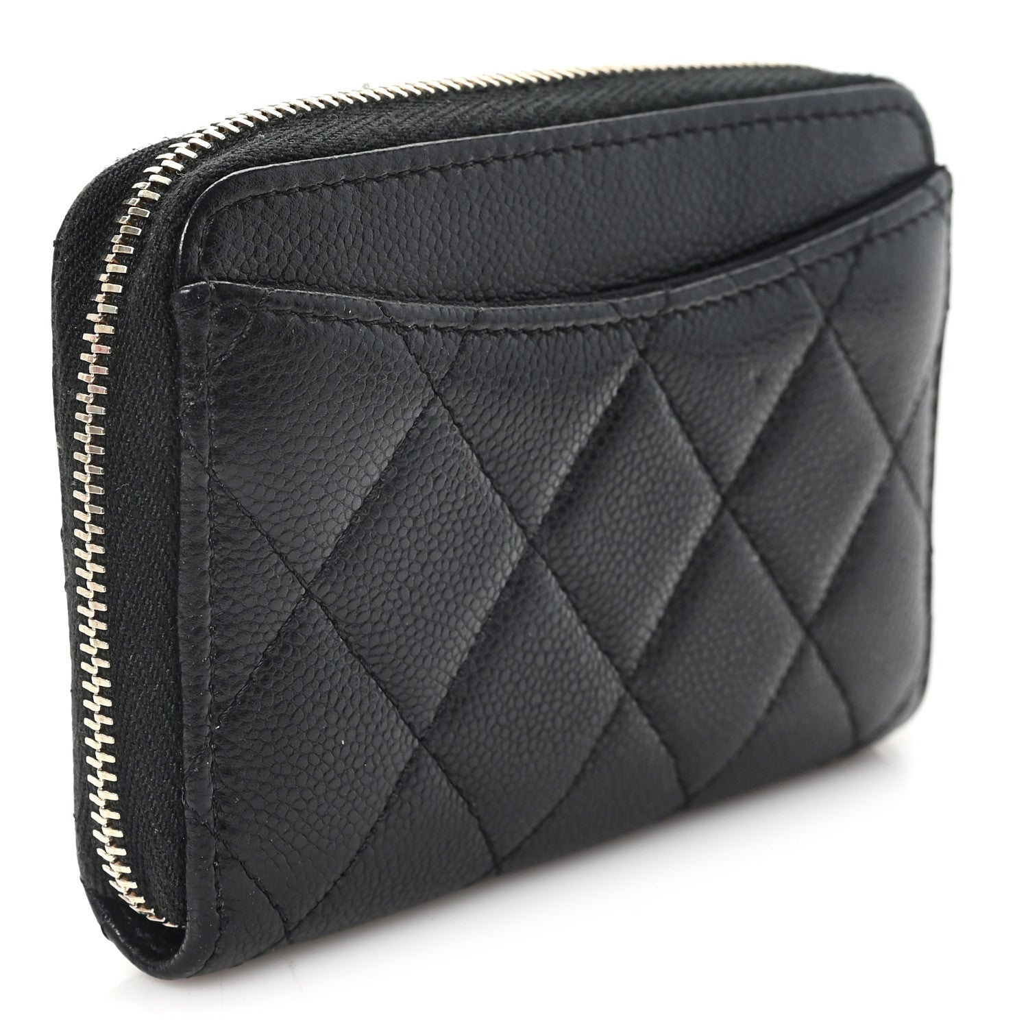 Chanel Caviar Quilted Zip Coin Purse Black 3 of 7