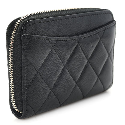 Chanel Caviar Quilted Zip Coin Purse Black 3 of 7